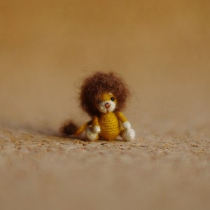 Lustige mikro miniatur kleine löwe häkeln geschenke: witzige mikrofigurine miniatur tiere, mini mikro kleine süsse dinge, puppenhausminiaturen