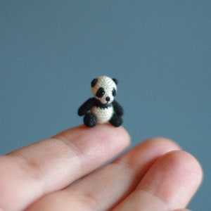 Micro miniature Panda crochet bear: tiny cute things, personalized gifts