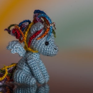 Micro miniature crochet Pegasus micro animals: personalized gifts, micro crochet animals, miniature crochet animals