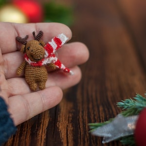 Moose miniature crochet animal - micro miniature birthday gifts
