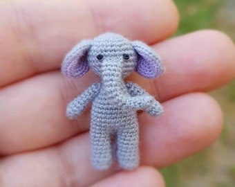 Miniature Amigurumi elephant Crochet animals personalized gifts - mini animals crochet art, cute stuffed animal supernatural gifts