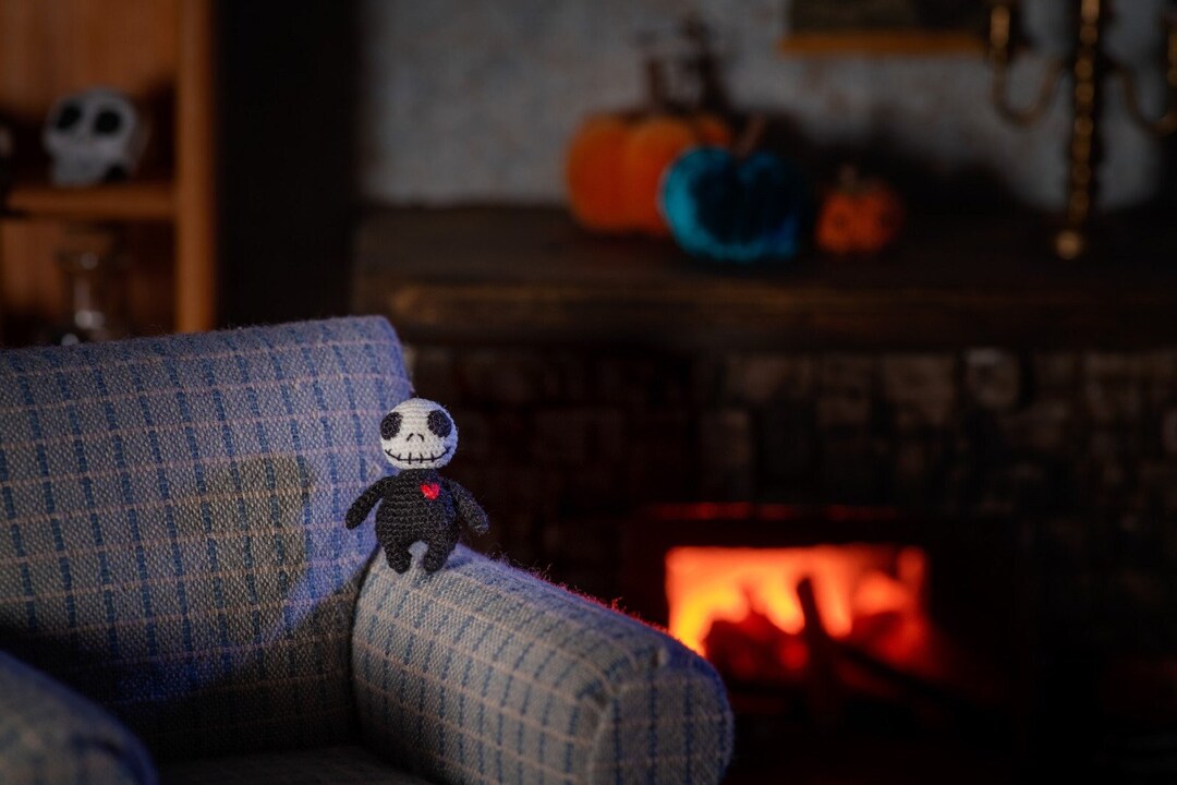 Crochet Halloween Monster – Handmade Miniature Dollhouse Figurine