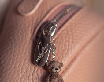 Miniature Crochet Teddy Bear – Light Brown, 2.3cm