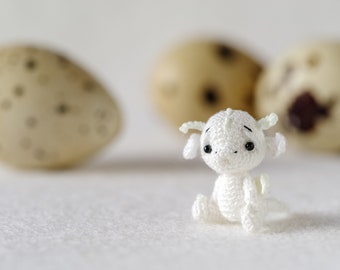 Micro Crochet Dragon – Handmade Tiny Stuffed Animal Figurine