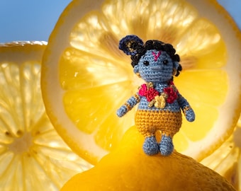 Micro Crochet Krishna Doll – Handmade Miniature Cotton Figurine