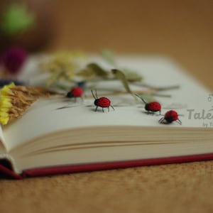 Micro crochet miniature ladybug, tiny things: supernatural gifts
