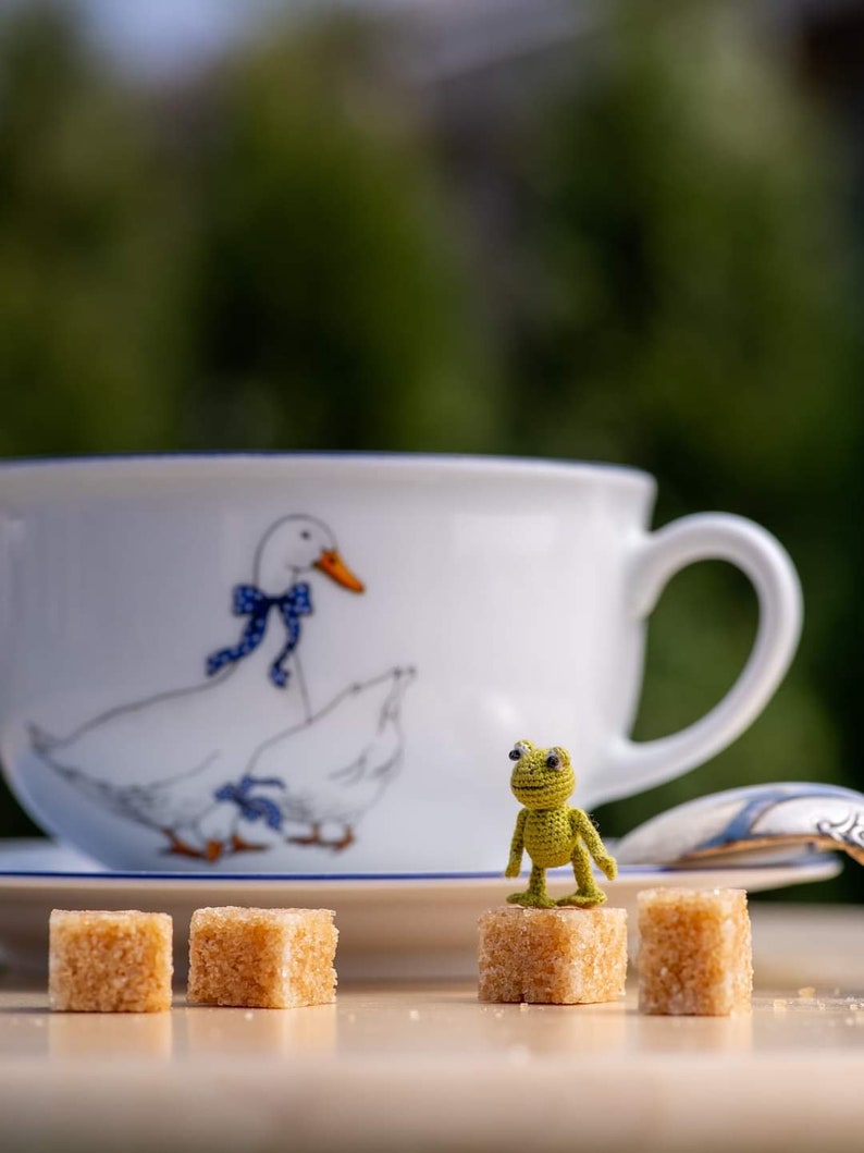 Micro crochet frog tiny stuffed animals: micro miniature frog doll, personalized gifts, mini animals crochet art, cute stuffed animal image 3