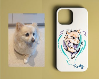 Custom designed phone case from your pet photo. Customized pet owner gift. Custom pet portrait