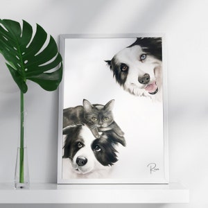 Custom pet portraits in watercolour. Gift for pet owner. Gifts for dog lovers image 7