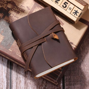 Leather Journal-Handmade Sketchbook. Leather Bound Journal -Leather Drawing Travel Journal. Artist gift
