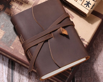Leather Journal-Handmade Sketchbook. Leather Bound Journal -Leather Drawing Travel Journal. Artist gift