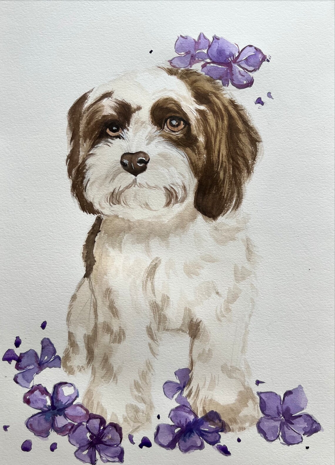 Custom Watercolour Pet Portrait, Dog Cat Memorial Gift - Etsy