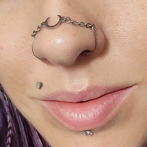 FAUX Crescent Nose Chain