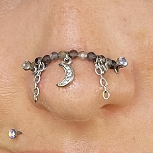 Crescent [Lolite] Nose Chain