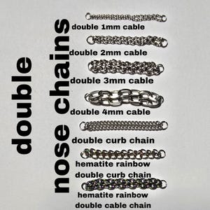 DOUBLE SILVER/RAINBOW Nose ChainS