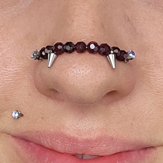 Devil Septum Ring Stainless Steel Devil Horn Septum Ring 16g Skull