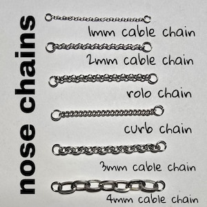 METALLIC SILVERS Nose ChainS