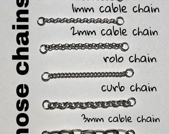 METALLIC SILVERS Nose ChainS
