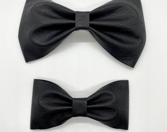 Father & Son Grey Faux Leather Bow Tie - Etsy
