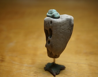 Bronze sculpture, miniature art, driftwood