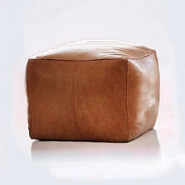 50% SALLE OFF,  Square  pouf, leather Pouf,moroccan pouf, ottoman pouf handmade pouf footstool,faux leather pouf ottoman