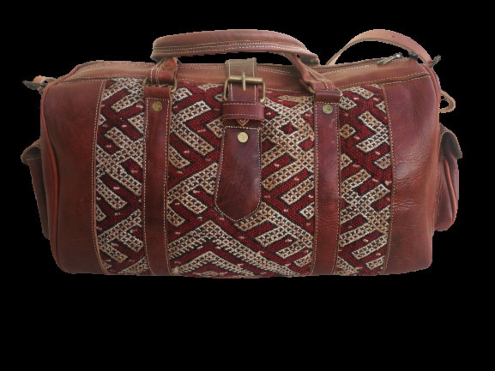 Handmade Moroccan leather weekend travel bag Moroccan vintage Etsy