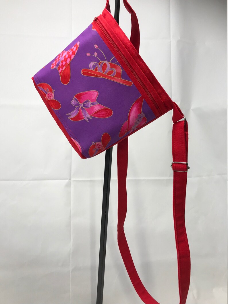 Crossbody Purse Bag|Canvas Bag Purse|Handmade USA|Medium Purse|Red Purse|Pink Kiss Purses|Shoulder Bag|HandBag|EveryDay Bag|Red Hats