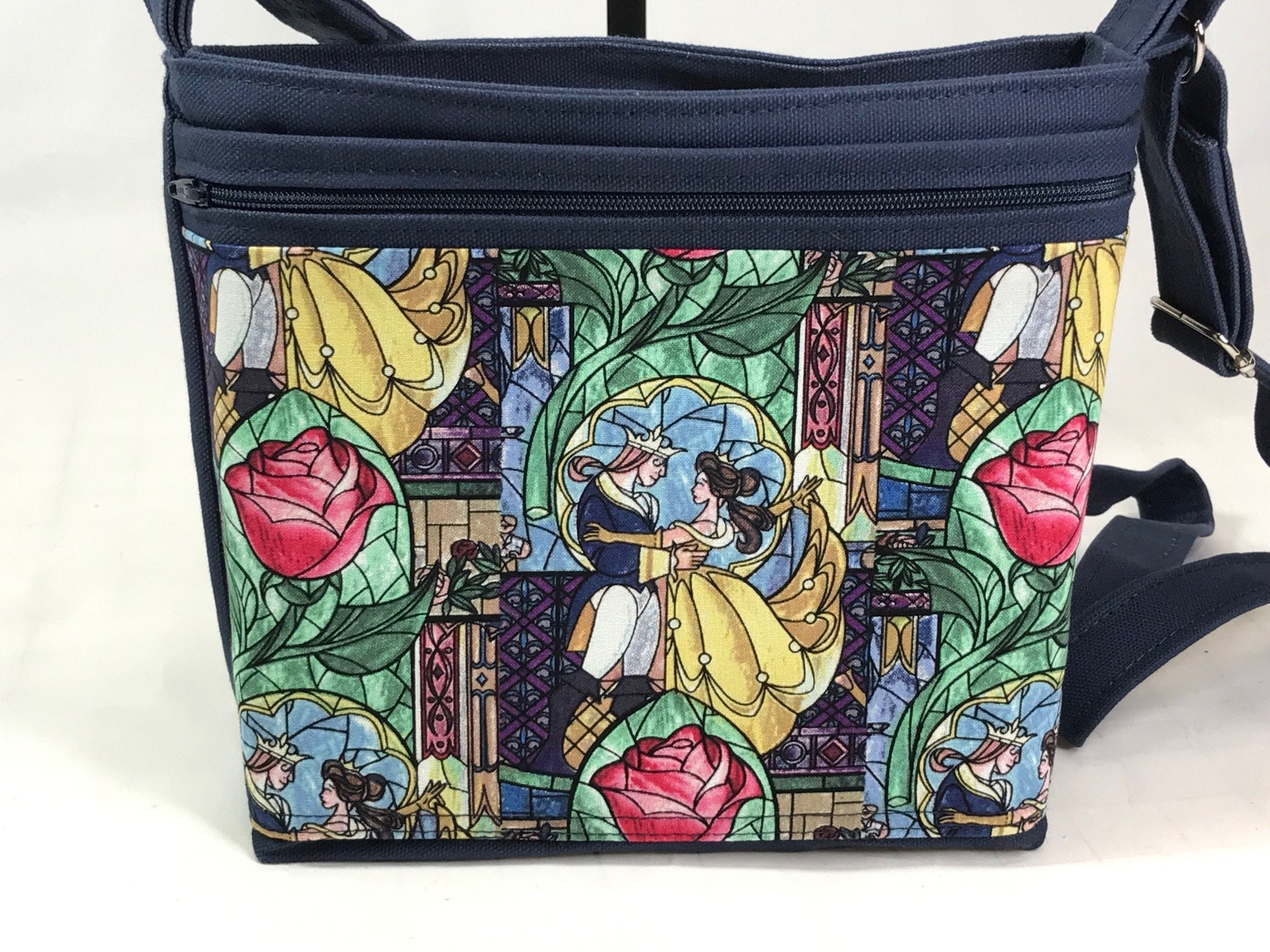 Crossbody Purse Bag/Beauty and the Beast Disney/Handmade in Etsy