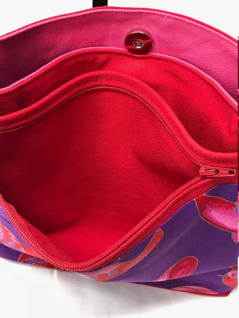 Crossbody Purse Bag|Canvas Bag Purse|Handmade USA|Medium Purse|Red Purse|Pink Kiss Purses|Shoulder Bag|HandBag|EveryDay Bag|Red Hats