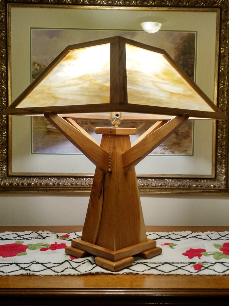 Craftsman Style Wood Lamp Etsy