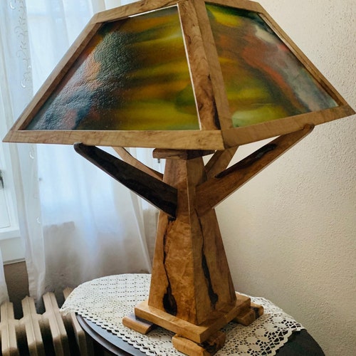 Craftsman Style Wood Lamp Etsy