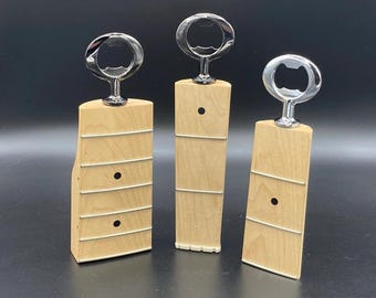 Reclaimed Guitar Neck Bottle Opener in Maple Finish