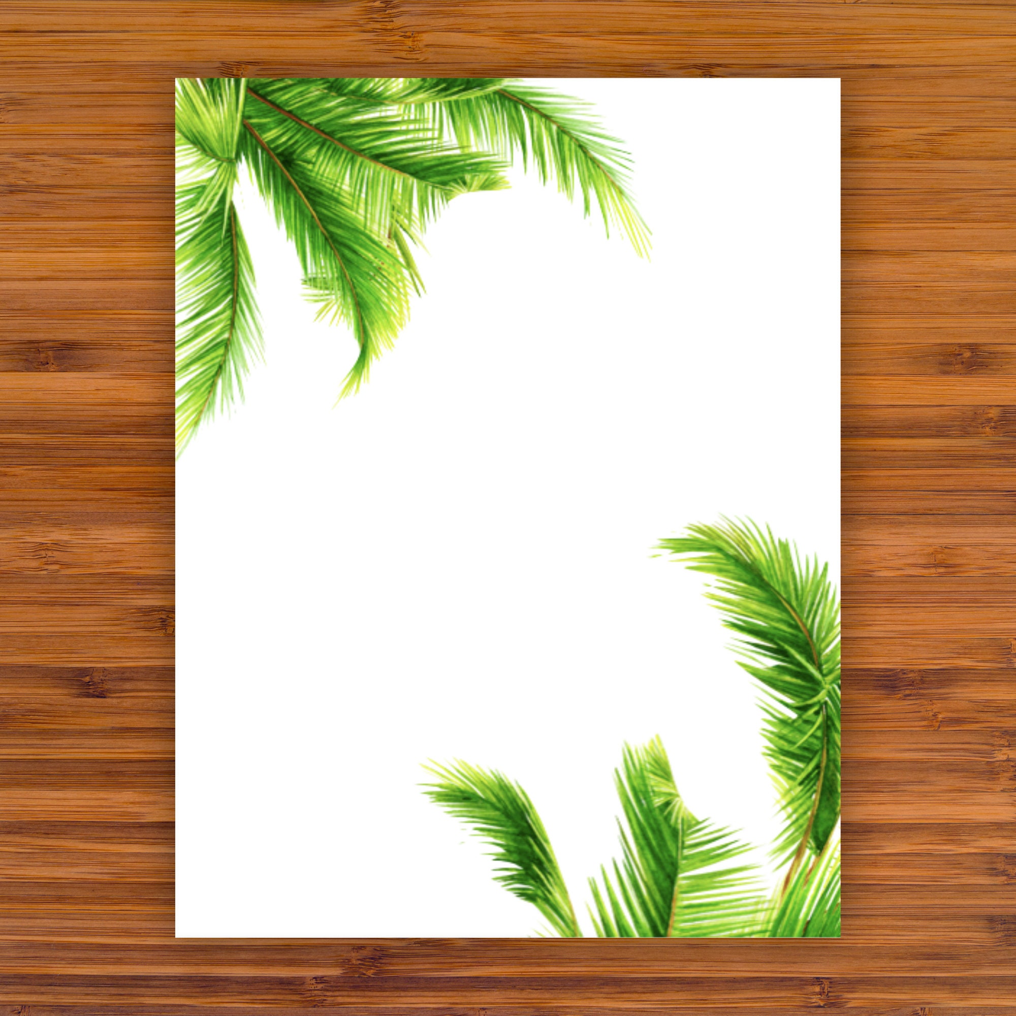 Printable Stationery: Palm Branches A4 8.5x11 Instant | Etsy