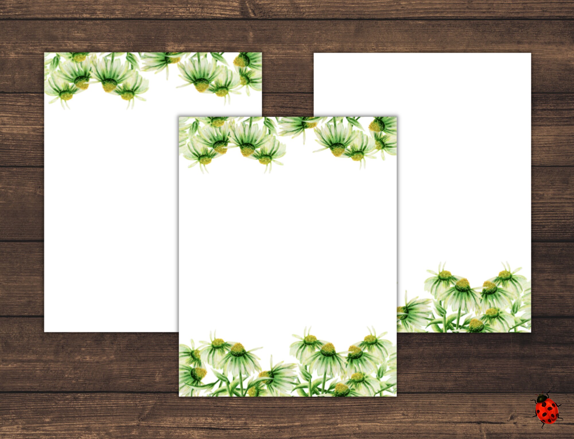 Printable Stationery: Spring Daisies A4 8.5x11 Instant | Etsy