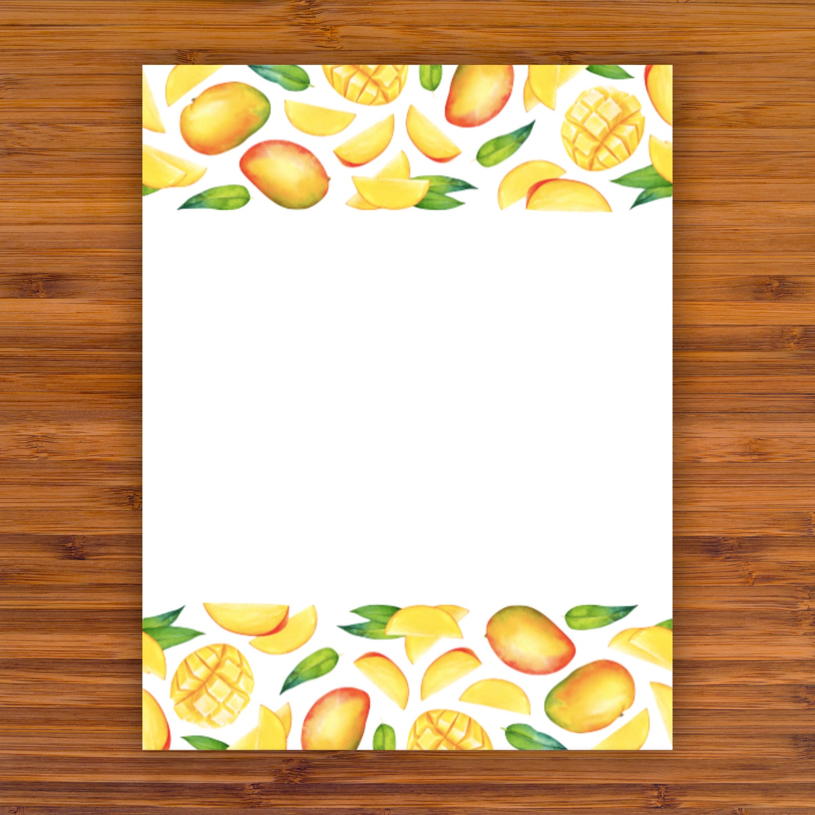 Printable Stationery Mango Medley A4 8.5x11 Instant Etsy