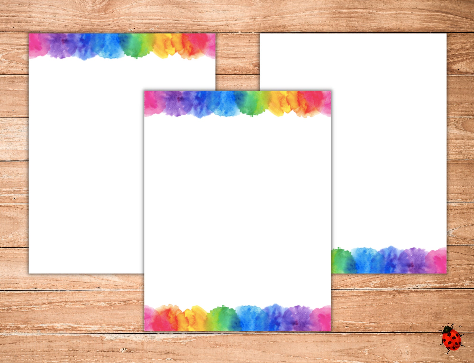 Printable Stationery: Watercolor Rainbow A4 8.5x11 | Etsy