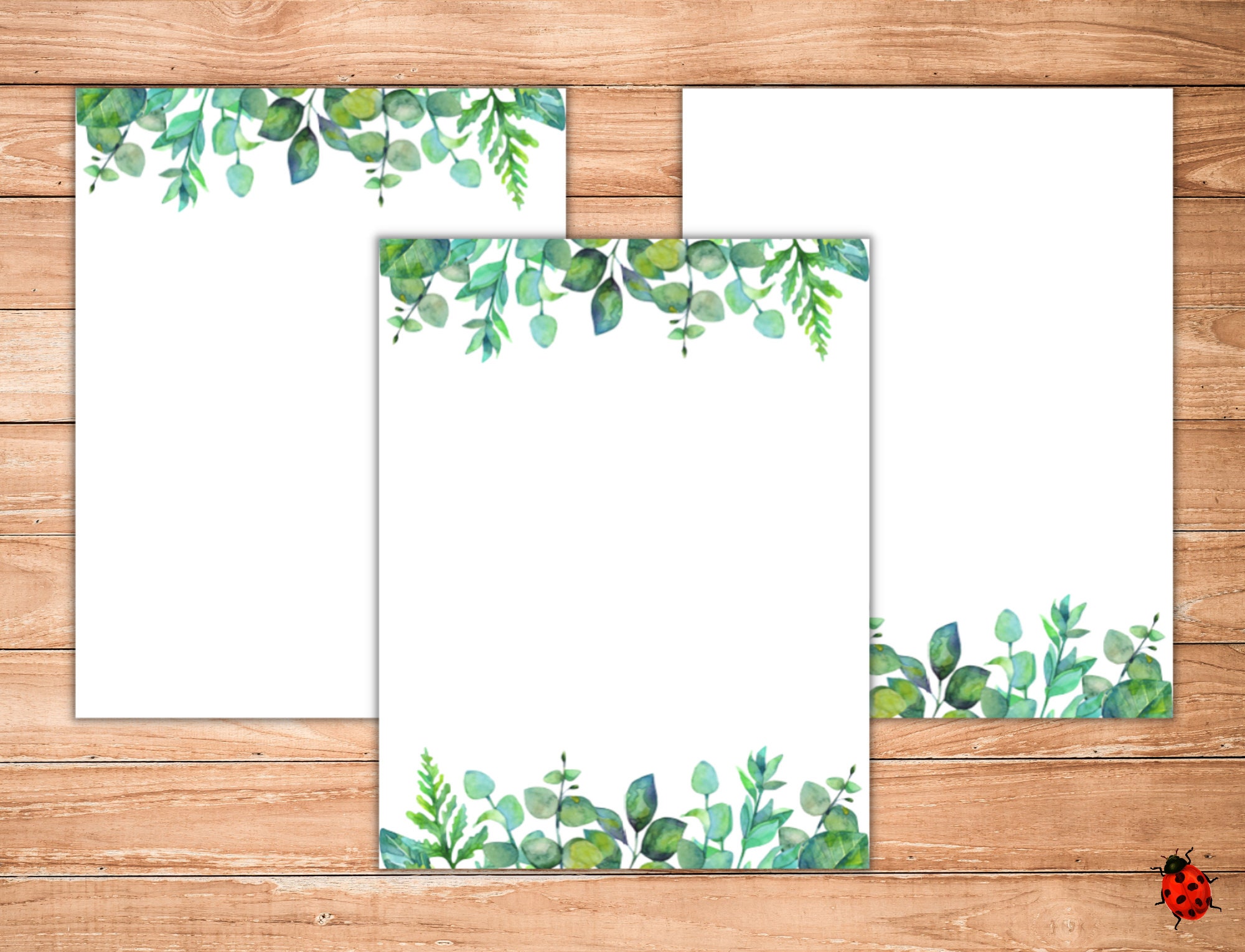 Printable Stationery Lovely Assorted Greenery A4 8.5x11 Etsy