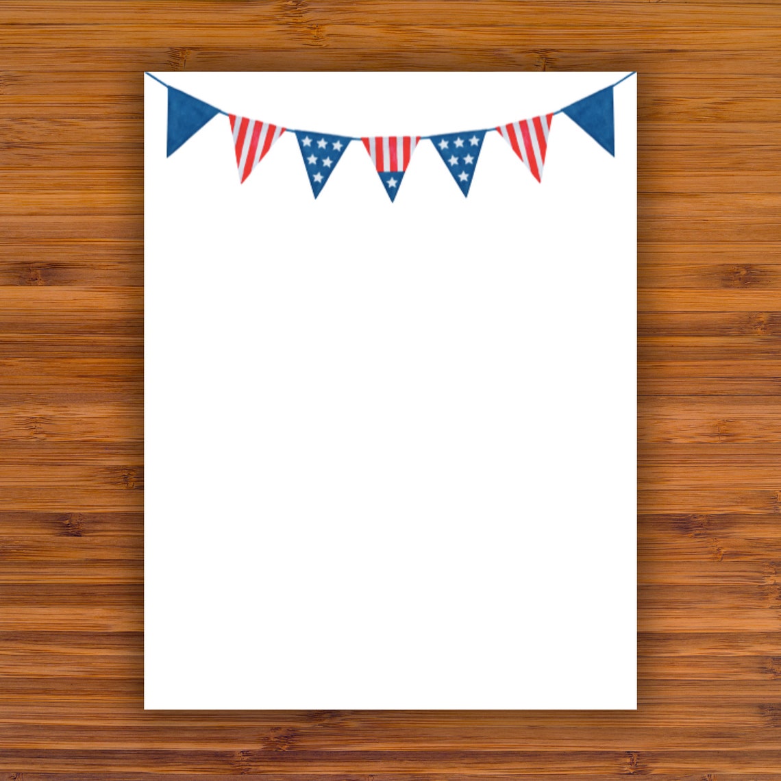 Printable Stationery: Patriotic Banner A4 8.5x11 Instant | Etsy