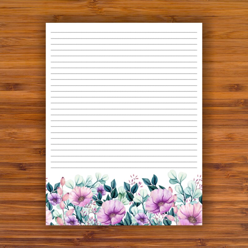 Cloud and flower writing paper image