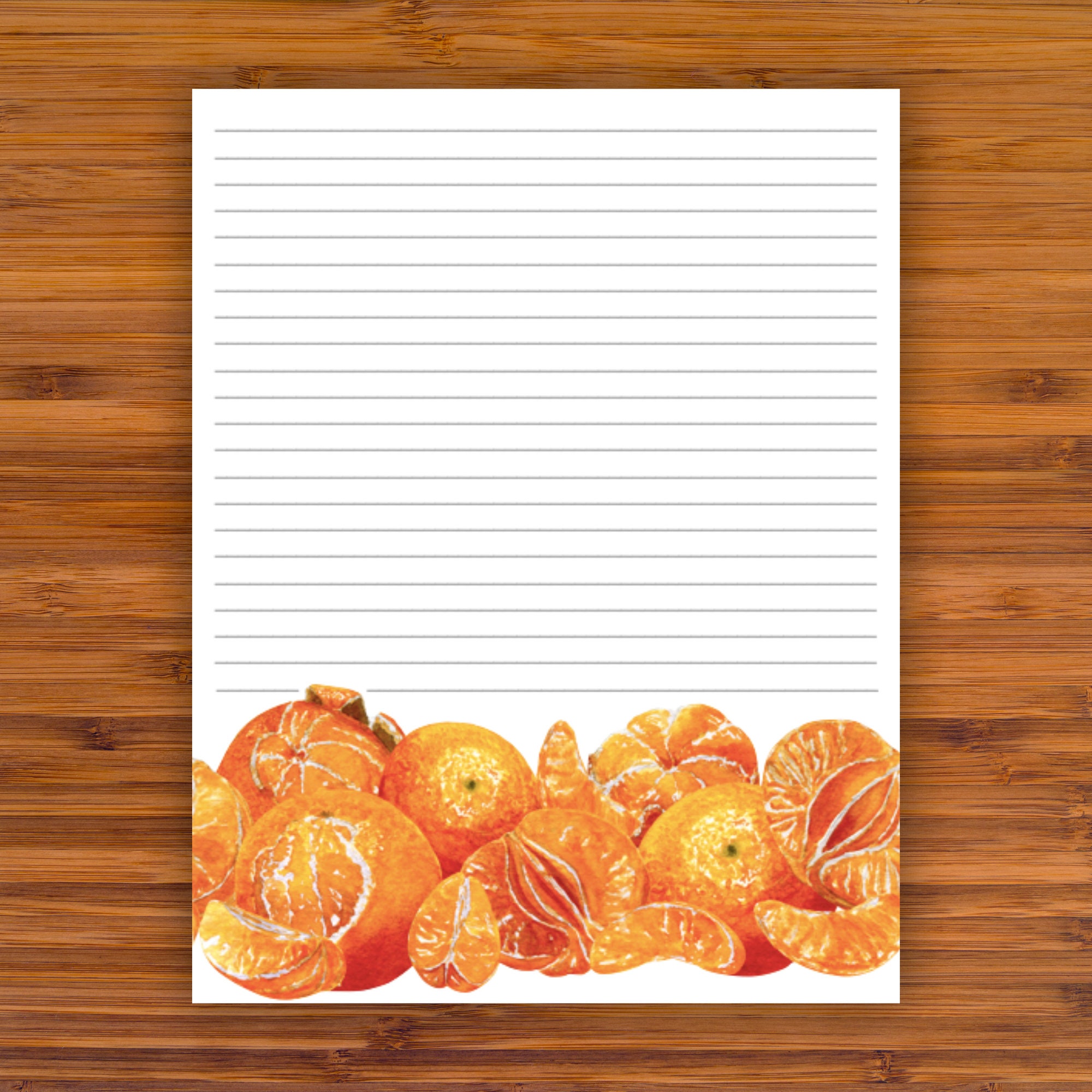Printable Stationery: Orange Segments A4 8.5x11 Instant | Etsy