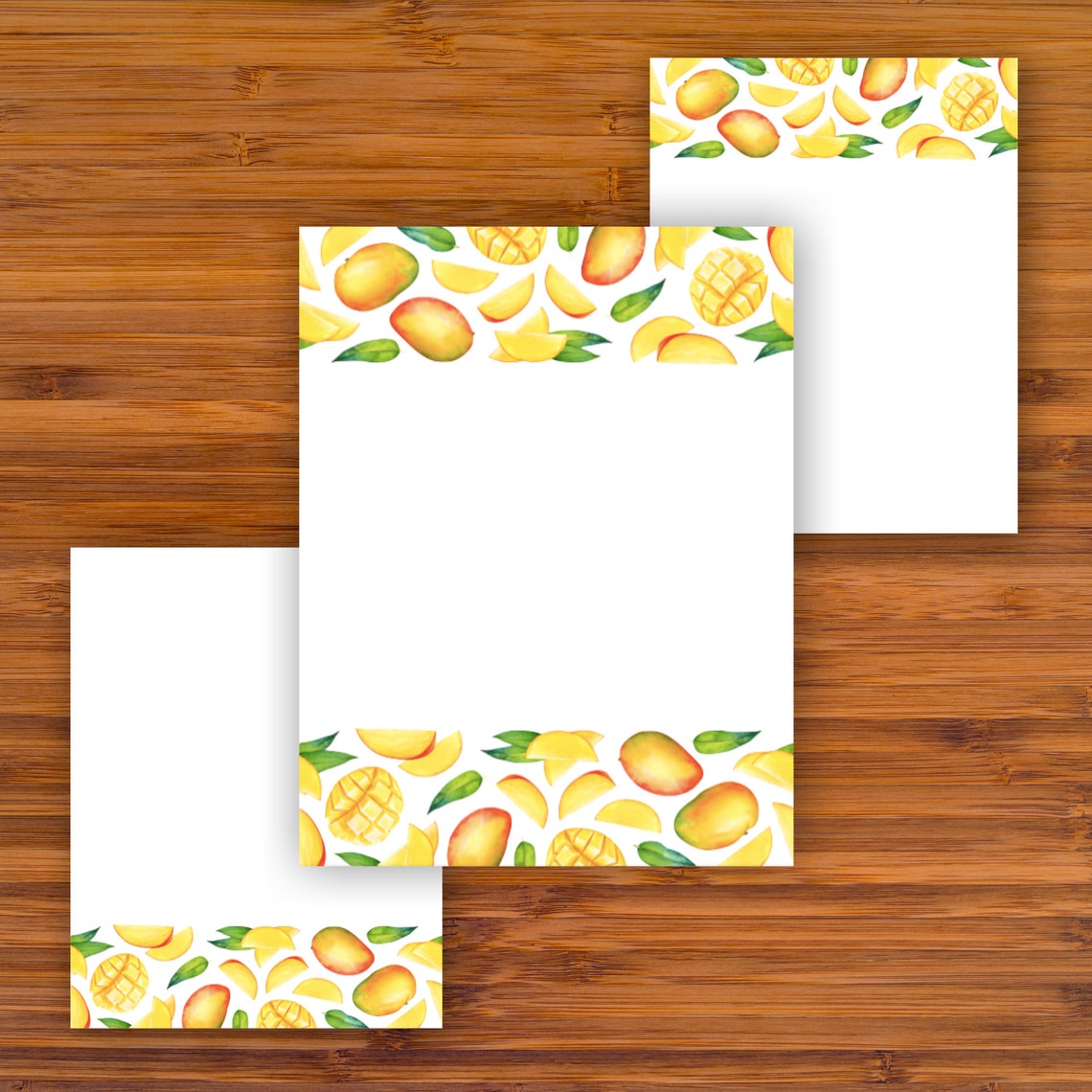 Printable Stationery Mango Medley A4 8.5x11 Instant Etsy