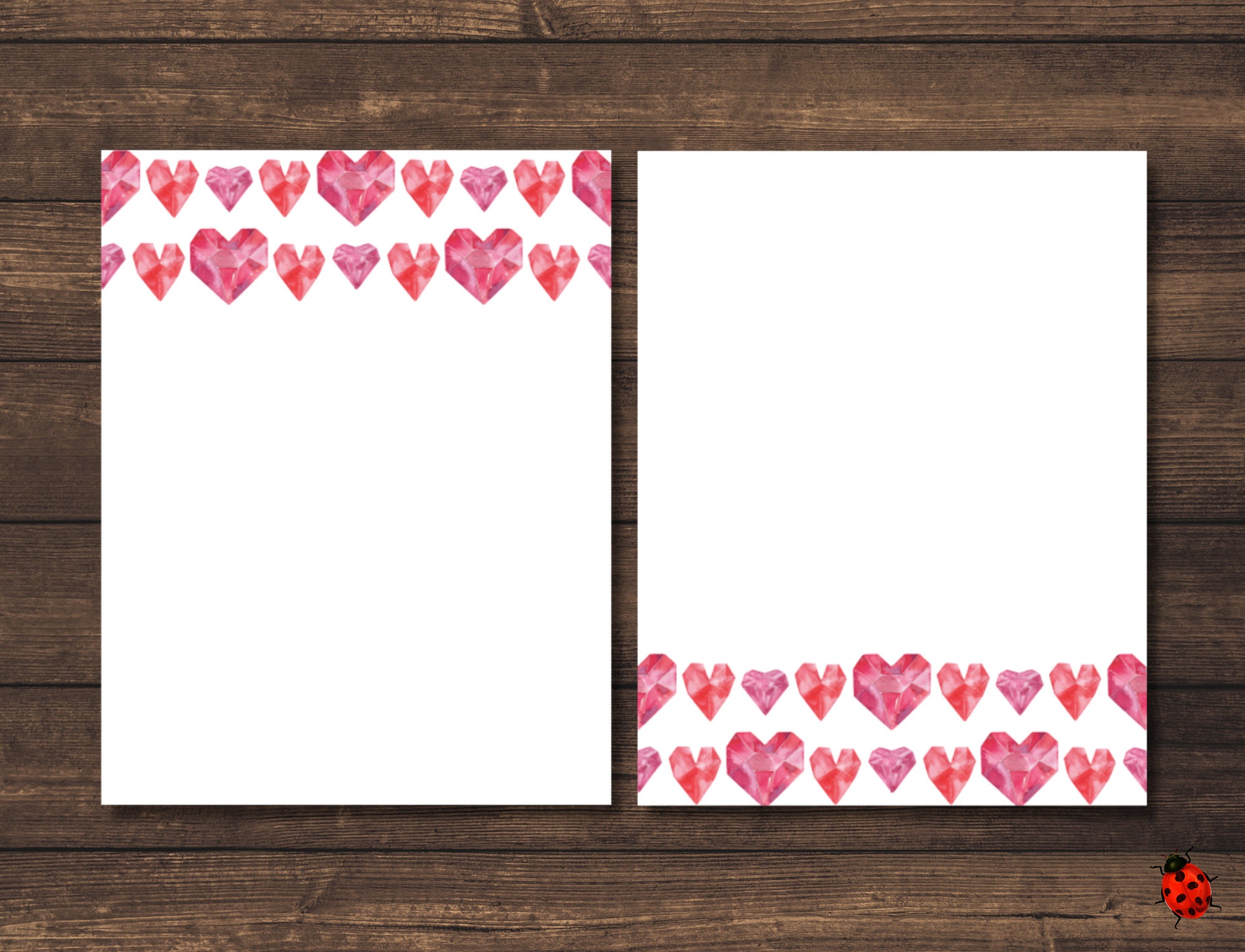 Printable Stationery Valentine Gems A4 8.5x11 Instant Etsy
