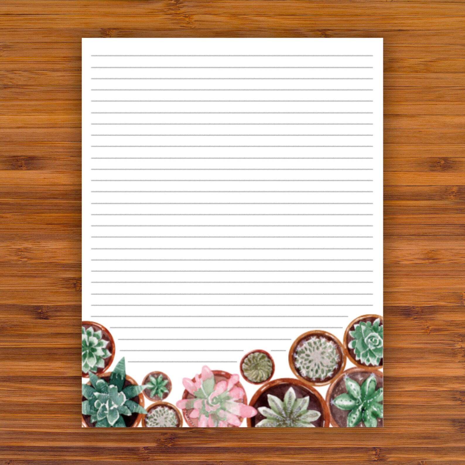Printable Stationery: Potted Succulents A4 8.5x11 | Etsy