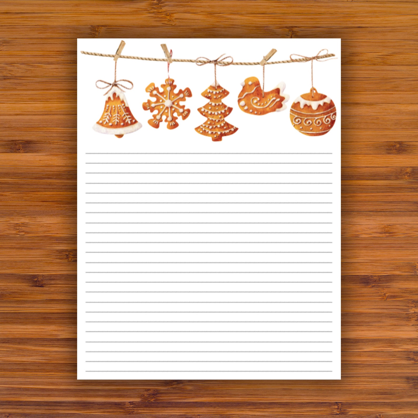 Printable Stationery: Christmas Cookies A4 8.5x11 | Etsy