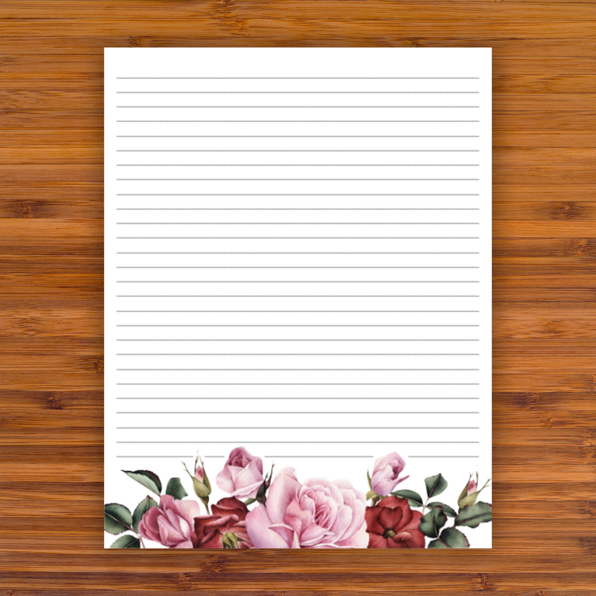 Printable Stationery: Antique Roses A4 8.5x11 Instant | Etsy