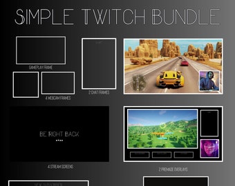 Pantallas de transmisión de videojuegos animados Simple Clean Vibe, transmisión que comenzará pronto, transmisión que finalizará pronto, BRB, Vtuber, paquete Kick Stream de YouTube