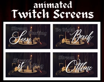 Pantallas de transmisión animadas de lanzamiento de hechizos, transmisión que comienza pronto, transmisión que finaliza pronto, BRB, superposición de Twitch, paquete de transmisión, bruja, Halloween