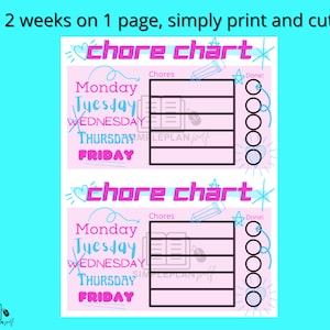 Chore Chart Printable, Kids Chores, Daily Routine, Printable Sticker ...