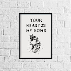 Your Heart is My Home Digital Print | Digital Poster | Printable Poster | Printable Art | Digital Art Print | PDF | 18x24