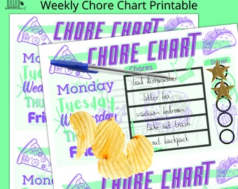 Chore Chart Printable Kids Chores Daily Routine Printable | Etsy